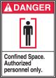Confined Space. Authorized personnel only. (w/graphic)
