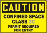 CONFINED SPACE CLASS ___ PERMIT REQUIRED FOR ENTRY