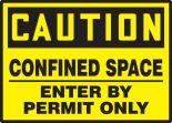 CONFINED SPACE ENTER BY PERMIT ONLY