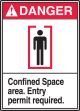 Confined Space. Entry permit required. (w/graphic)