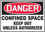 CONFINED SPACE KEEP OUT UNLESS AUTHORIZED