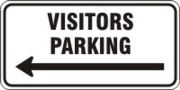 VISITORS PARKING, LEFT ARROW