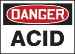 Safety Label, Header: DANGER, Legend: ACID