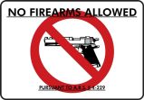 NO FIREARMS ALLOWED PURSUANT TO A.R.S. § 4-229