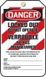 DANGER LOCKED OUT DO NOT OPERATE VERQUILLE NE PAS MANOEUVRER ...