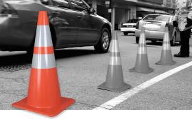 Traffic cones, safety cones and barriers, traffic cone signs
