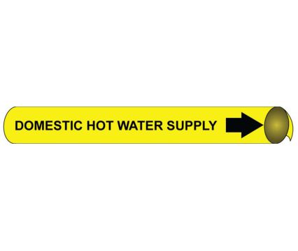 DOMESTIC HOT WATER RETURN PRECOILED/STRAP-ON PIPE MARKER
