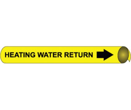 HEATING WATER RETURN PRECOILED/STRAP-ON PIPE MARKER