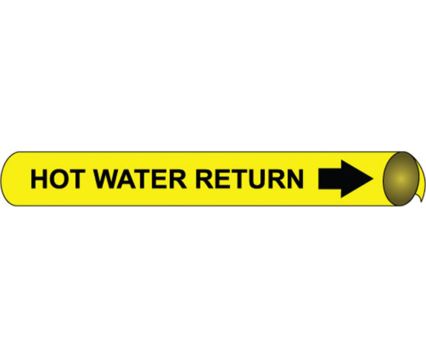 HOT WATER RETURN PRECOILED/STRAP-ON PIPE MARKER