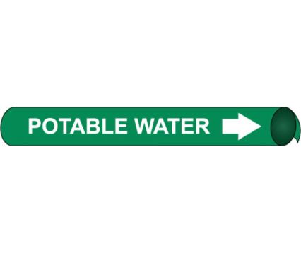 POTABLE WATER PRECOILED/STRAP-ON PIPE MARKER