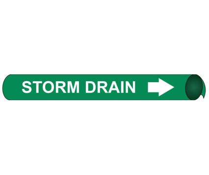 STORM DRAIN PRECOILED/STRAP-ON PIPE MARKER