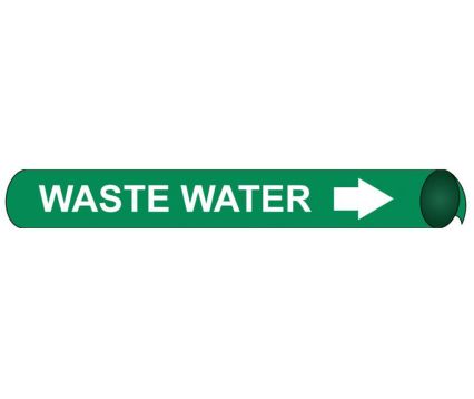 WASTE WATER PRECOILED/STRAP-ON PIPE MARKER