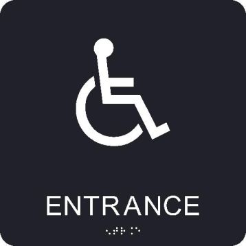 HANDICAPPED ENTRANCE BRAILLE SIGN