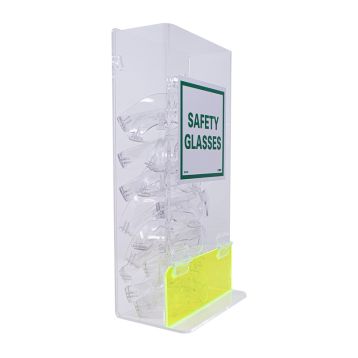 Safety glasses dispenser outlet