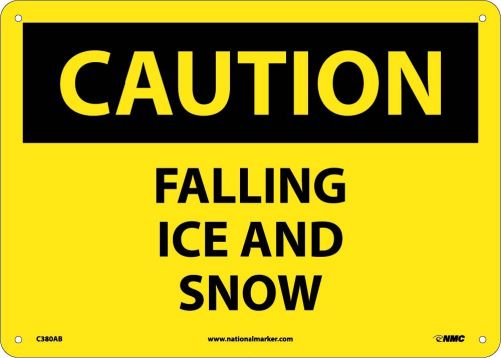 CAUTION FALLING ICE AND SNOW SIGN