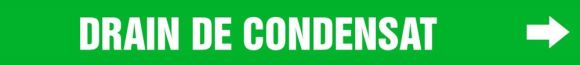 Pipe Marker, Legend: DRAIN DE CONDENSAT - GREEN BACKGROUND