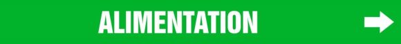 Pipe Marker, Legend: ALIMENTATION - GREEN BACKGROUND