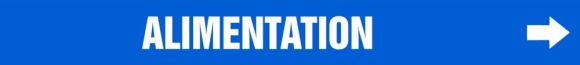Pipe Marker, Legend: ALIMENTATION - BLUE BACKGROUND