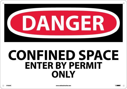 LARGE FORMAT DANGER CONFINED SPACE ENTER BY PERMIT ONLY SIGN