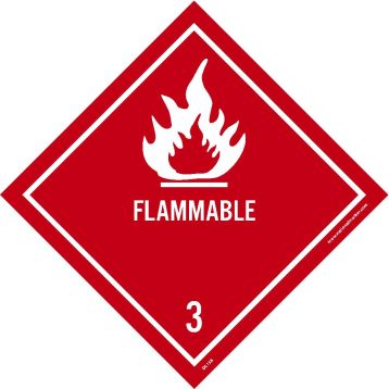 FLAMMABLE 3 DOT PLACARD LABEL