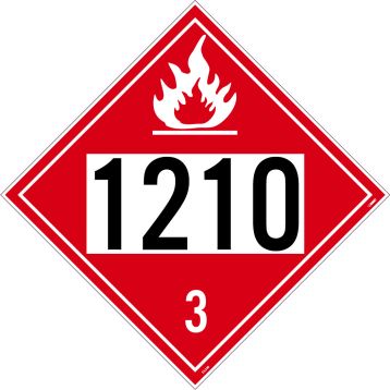 1210 CLASS 3 FLAMMABLE LIQUID PLACARD SIGN