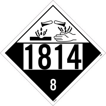 1814 CLASS 8 CORROSIVE PLACARD SIGN