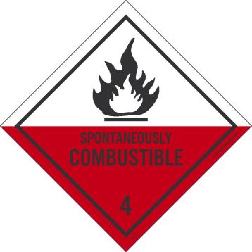 SPONTANEOUSLY COMBUSTIBLE LABEL