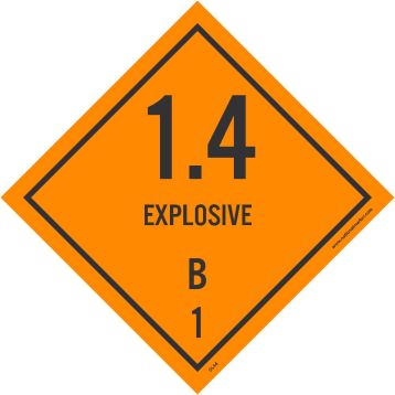 1.4 EXPLOSIVES B1 DOT PLACARD LABELS