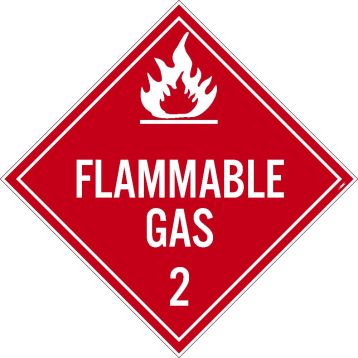 FLAMMABLE GAS 2 DOT PLACARD SIGN