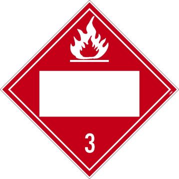 3 FLAMMABLE LIQUIDS BLANK PLACARD SIGN