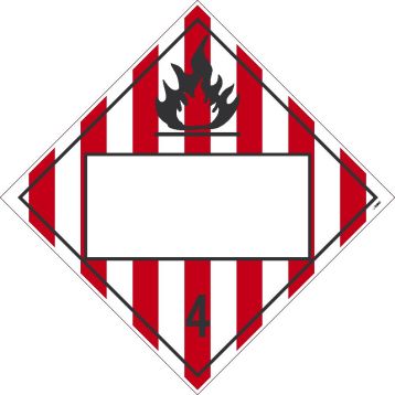 4 FLAMMABLE SOLIDS BLANK DOT PLACARD SIGN