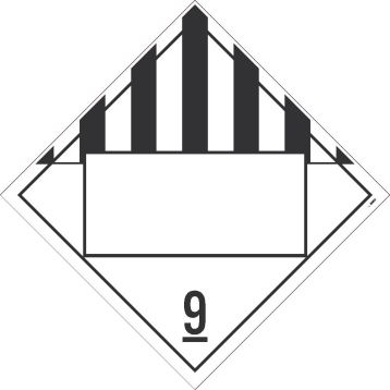 9 DANGEROUS GOODS BLANK DOT PLACARD SIGN