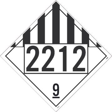 2212 9 DANGEROUS GOODS DOT PLACARD SIGN