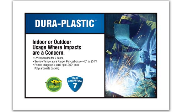 14 Wide 10 Length Dura-Plastic 10 Height Accuform MEQM682XT Accuform Dura-Plastic Sign LegendCaution Men Working 10 Length x 14 Width x 0.060 Thickness Black On Yellow