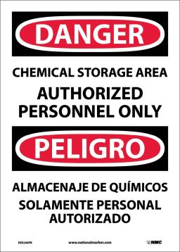 DANGER CHEMICAL STORAGE RESTRICTED ACCESS SIGN - BILINGUAL