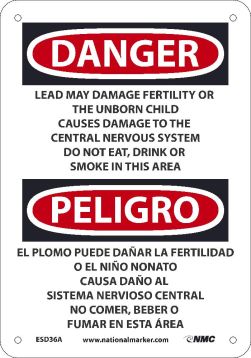 LEAD MAY DAMAGE FERTILITY SIGN - BILINGUAL