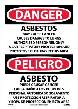 DANGER HAZARDOUS CHEMICALS SIGN - BILINGUAL