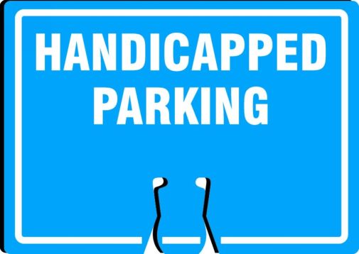 Traffic Cone Top Handicap Parking Sign Double Sided Temporary Safety 12"x10" 