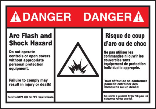 BILINGUAL FRENCH LABEL - ARC FLASH