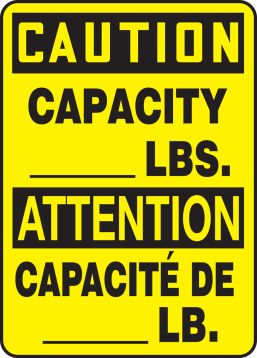 CAUTION-CAPACITY (BILINGUAL FRENCH)