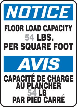 FLOOR LOAD CAPACITY (BILINGUAL FRENCH)