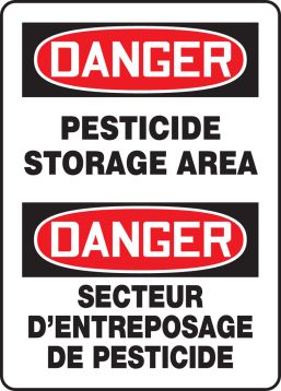 DANGER PESTICIDE STORAGE AREA (BILINGUAL FRENCH - DANGER SECTEUR D'ENTREPOSAGE DE PESTICIDE)
