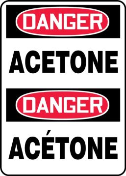 DANGER ACETONE (BILINGUAL FRENCH)