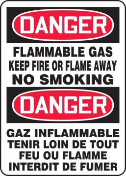 BILINGUAL FRENCH SIGN - FLAMMABLE GAS