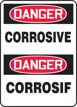 DANGER-CORROSIVE (BILINGUAL FRENCH)