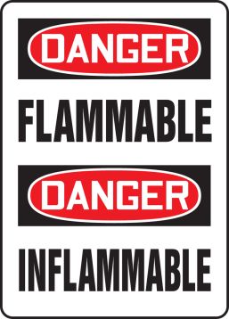 DANGER FLAMMABLE (BILINGUAL FRENCH - DANGER INFLAMMABLE)