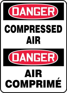 DANGER COMPRESSED AIR (BILINGUAL FRENCH)