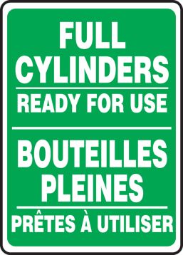 FULL CYLINDERS READY FOR USE (BILINGUAL FRENCH - BOUTEILLES PLEINES PRÊTES À UTILISER)
