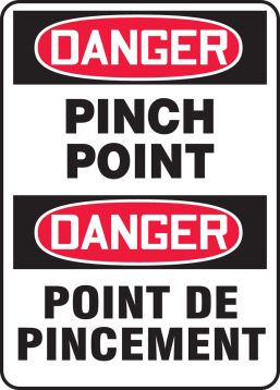 DANGER PINCH POINT (BILINGUAL FRENCH - DANGER POINT DE PINCEMENT)