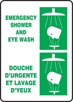 EMERGENCY SHOWER AND EYE WASH (BILINGUAL FRENCH)